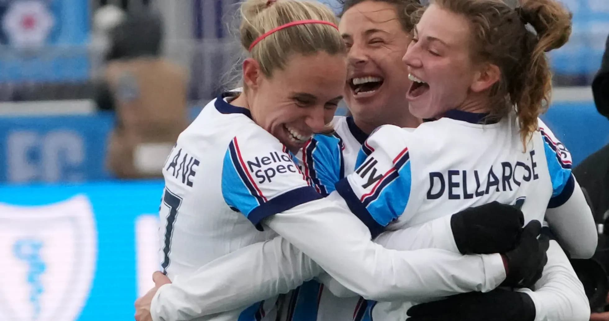 Chicago Red Stars players celebrating a goal Chicago Red Stars players celebrating a goal