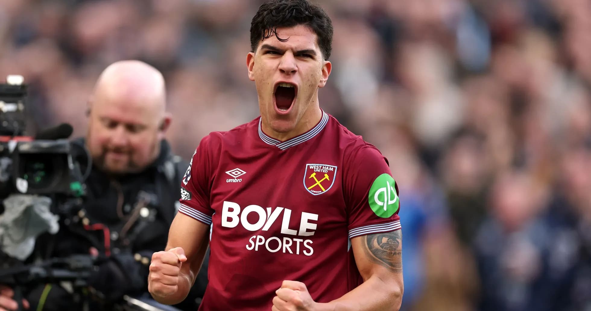 West Ham United player celebrating a goal West Ham United player celebrating a goal