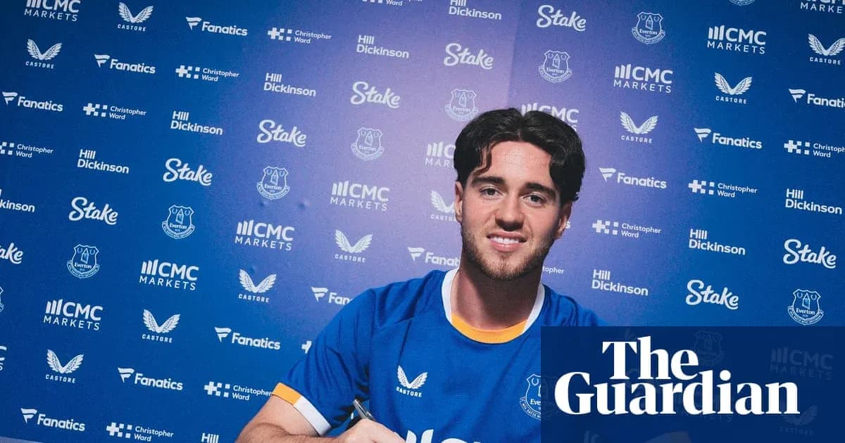 Player signing contract at Everton press event Player signing contract at Everton press event