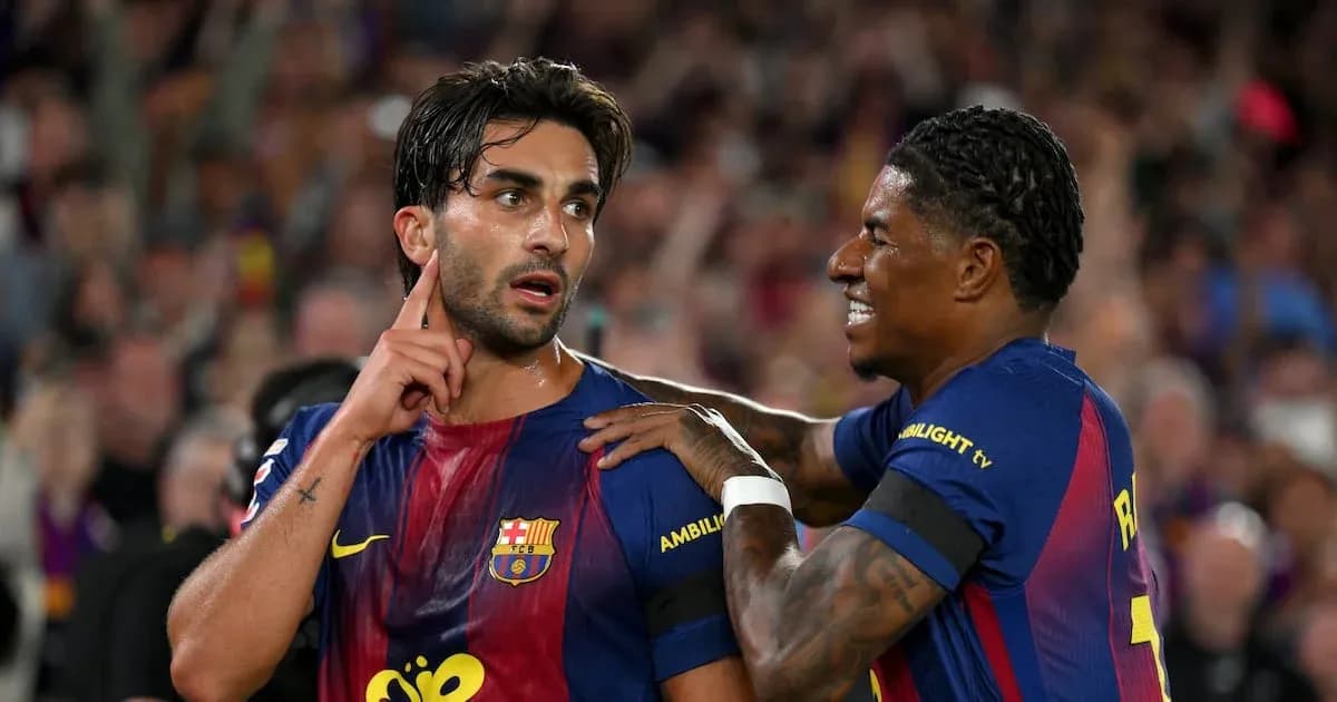 Barcelona players celebrating after scoring a goal Barcelona players celebrating after scoring a goal