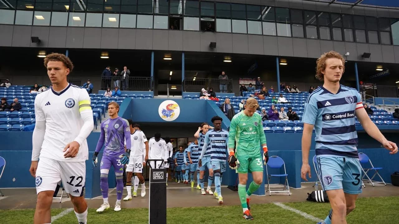 Teams entering the field for MLS Next Pro match Teams entering the field for MLS Next Pro match