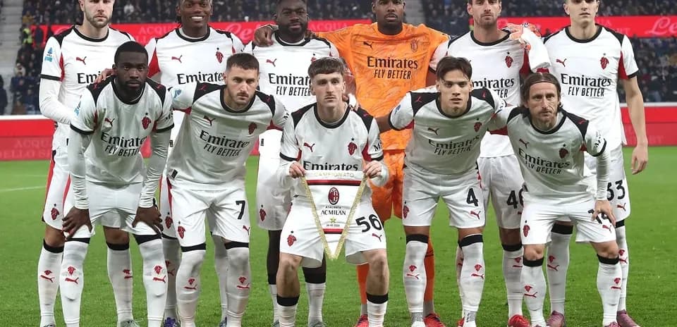 AC Milan team posing before a Serie A match AC Milan team posing before a Serie A match