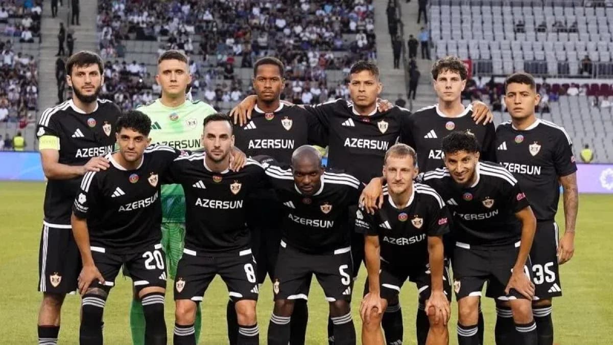 Qarabag team lineup before UEFA Europa League match Qarabag team lineup before UEFA Europa League match