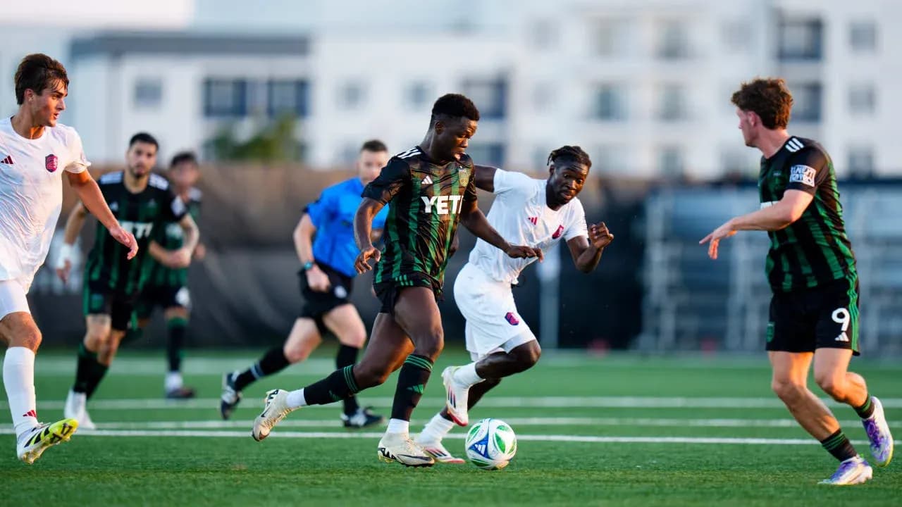 Players competing for the ball in MLS Next Pro Players competing for the ball in MLS Next Pro