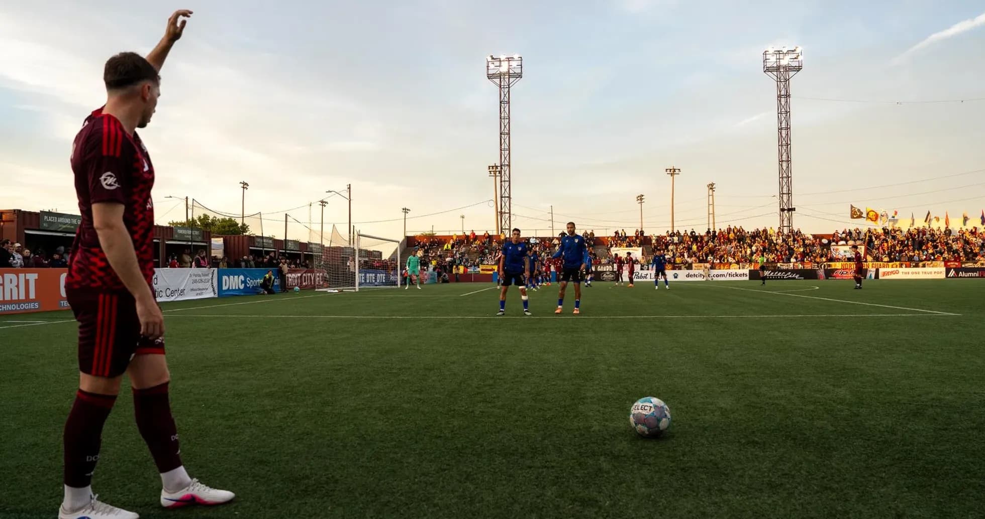 Player preparing for a corner kick during match Player preparing for a corner kick during match