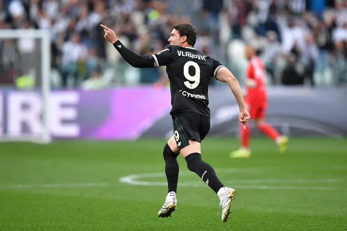 Dusan Vlahovic celebrating goal for Juventus Dusan Vlahovic celebrating goal for Juventus