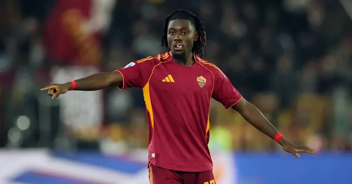 Player gesturing during match in AS Roma jersey Player gesturing during match in AS Roma jersey