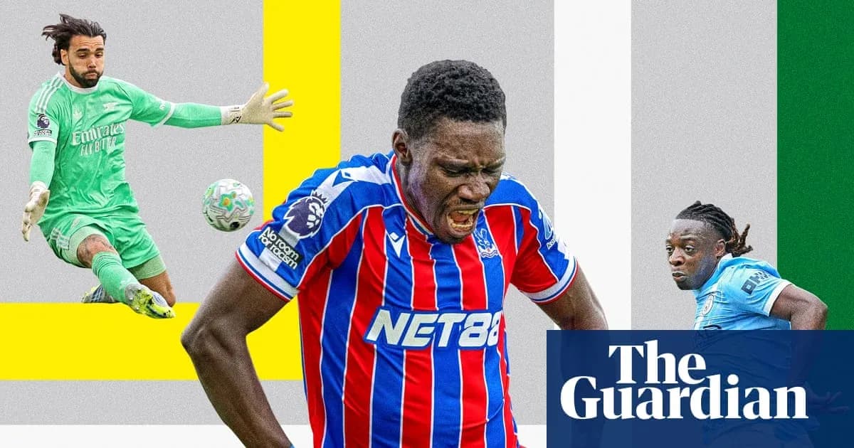 Player in Crystal Palace kit reacting during match Player in Crystal Palace kit reacting during match