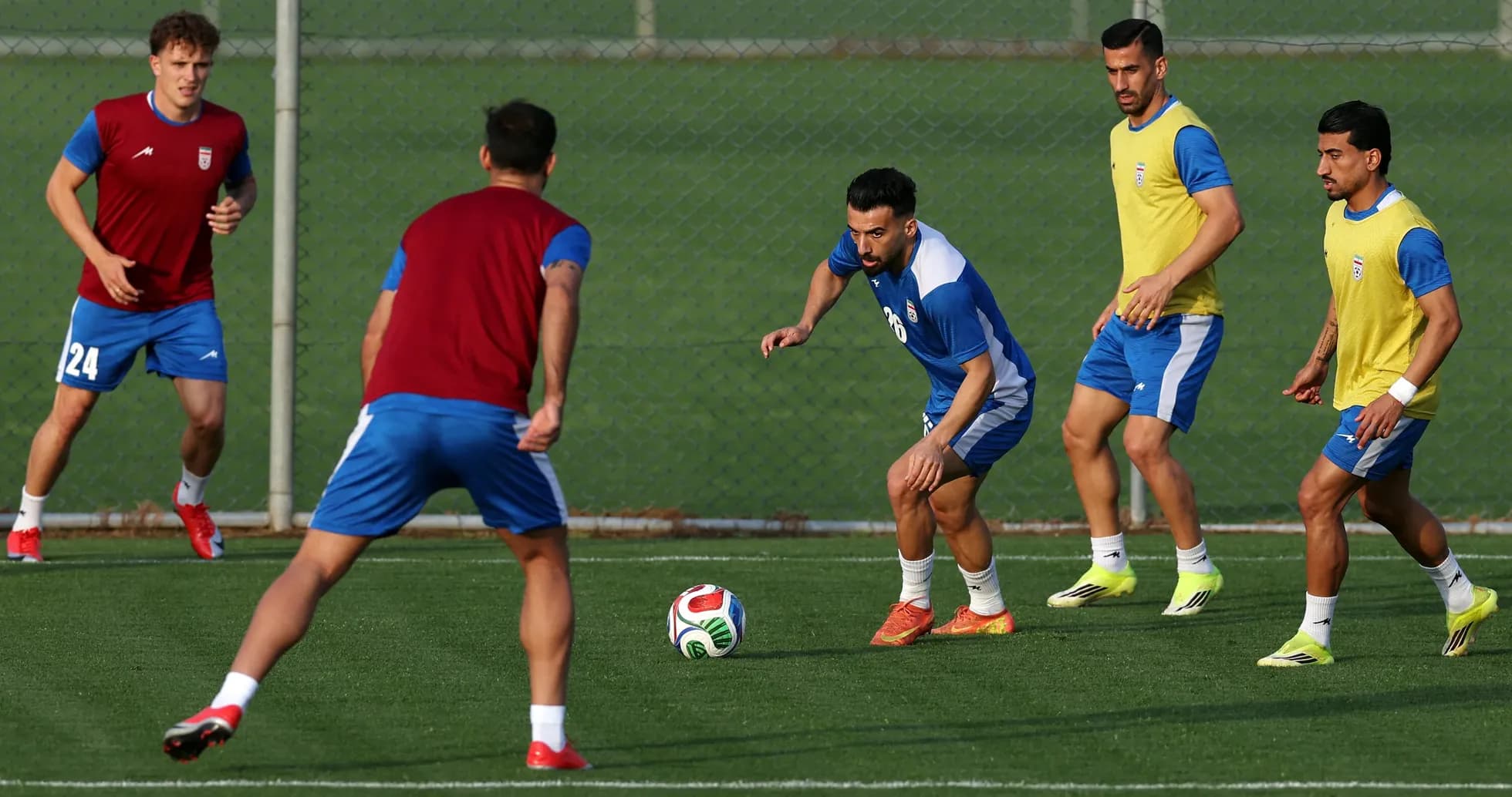 Iran players training before World Cup match Iran players training before World Cup match