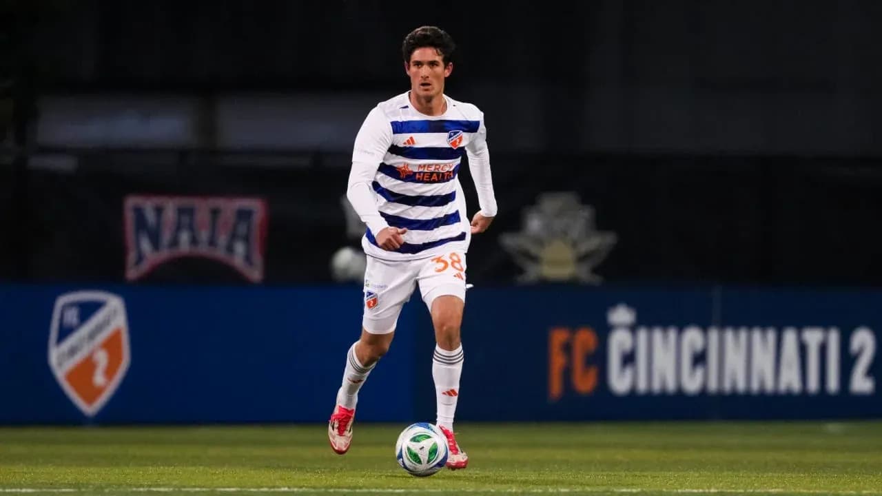 Player from FC Cincinnati II in action Player from FC Cincinnati II in action